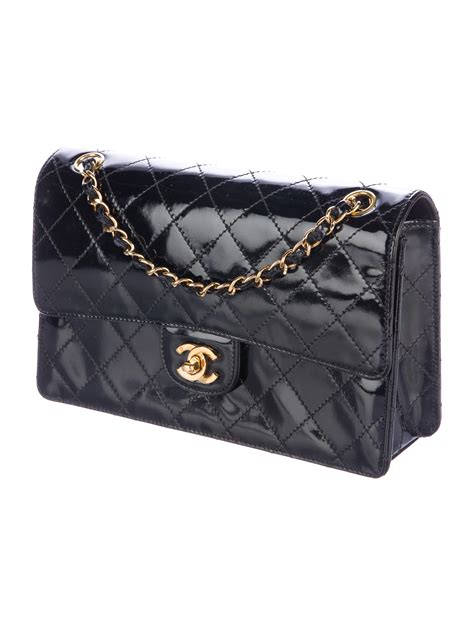 chanel patent single flap bag